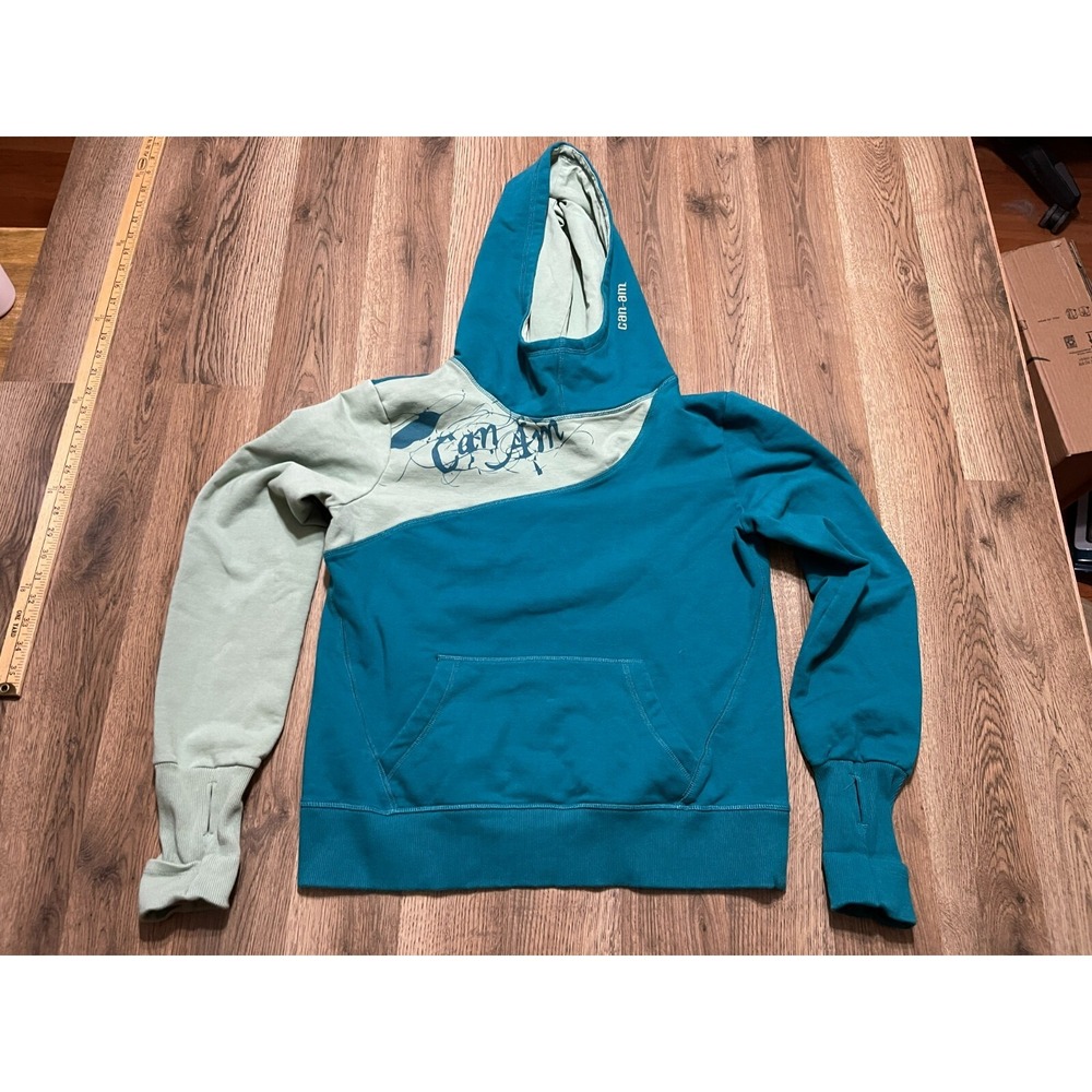 BRP Hoodie, Women's Size Large, Green Blue, Pullover, Long Sleeve, CAN-AM